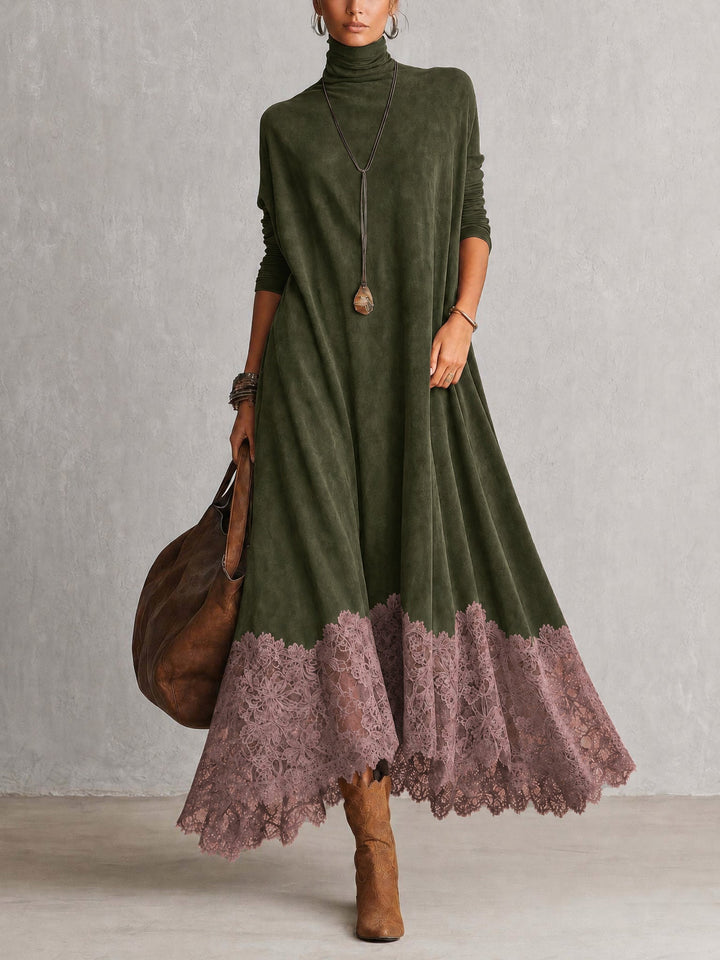 Verolyn suede-look lace hem maxi dress – view 4