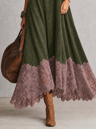 Verolyn suede-look lace hem maxi dress – view 16