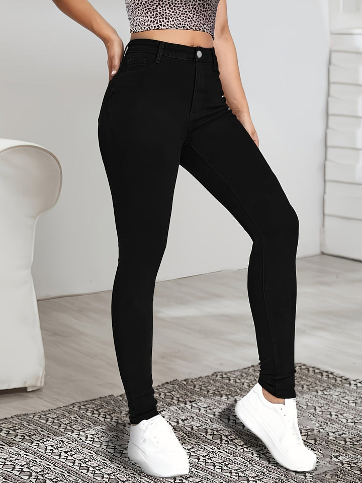 High-Waist Black Skinny Jeans in Black — VerolynBoutique