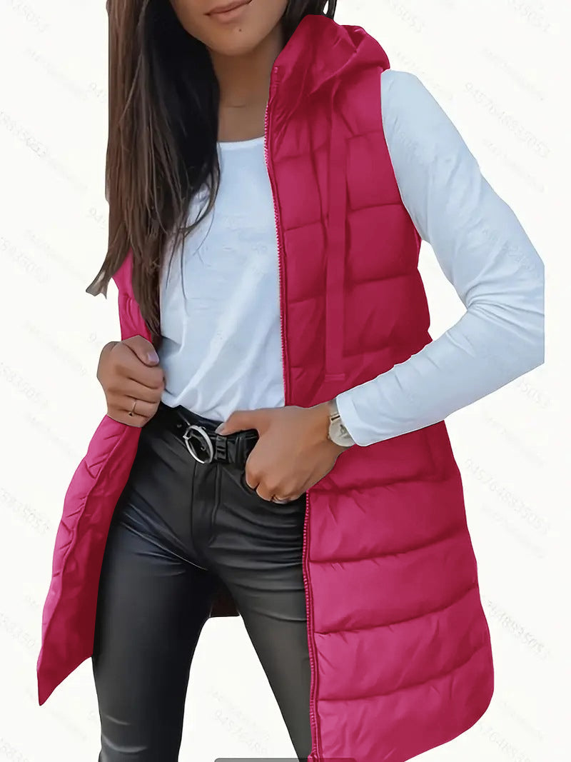 Verolyn - Hooded Long Puffer Vest