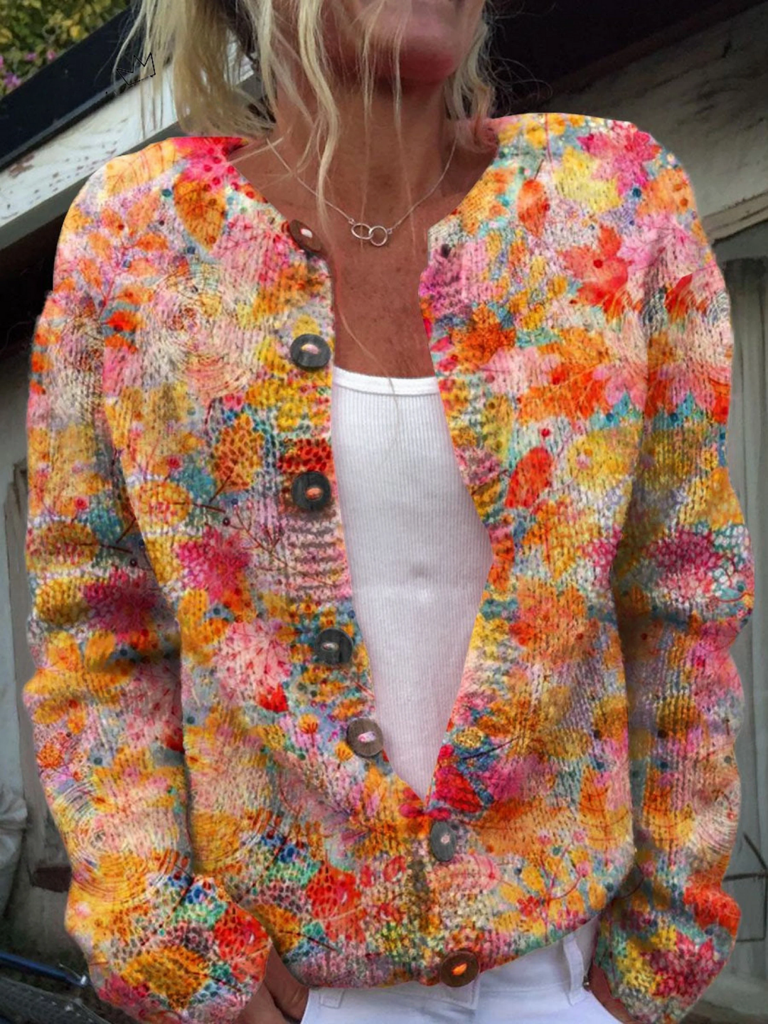 Verolyn artist's floral statement cardigan