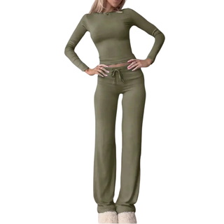 Verolyn - Slim Crop Tee Trouser Set