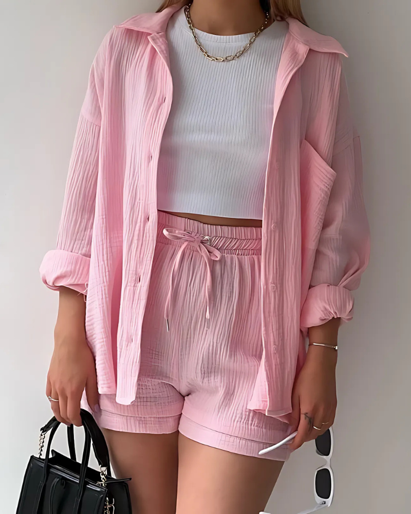 Verolyn - Button-Up Shorts Set