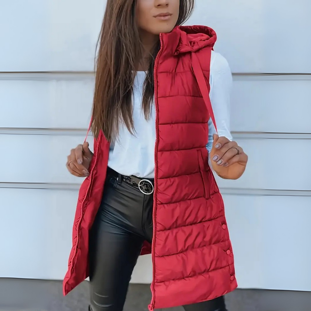 Verolyn - Hooded Long Puffer Vest