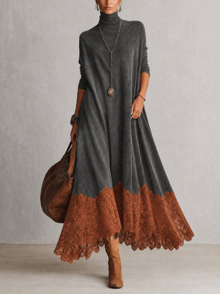 Verolyn suede-look lace hem maxi dress – view 5