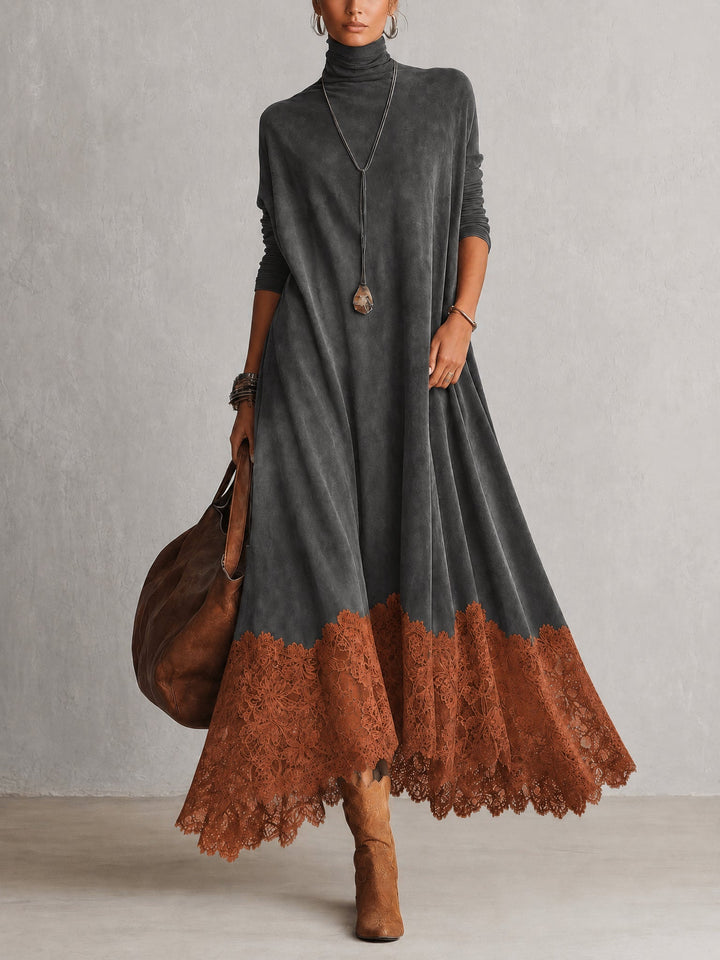 Verolyn suede-look lace hem maxi dress – view 5