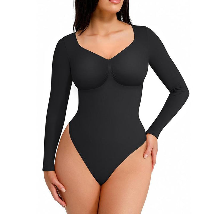 Verolyn - Seamless Long Sleeve Thong Bodysuit