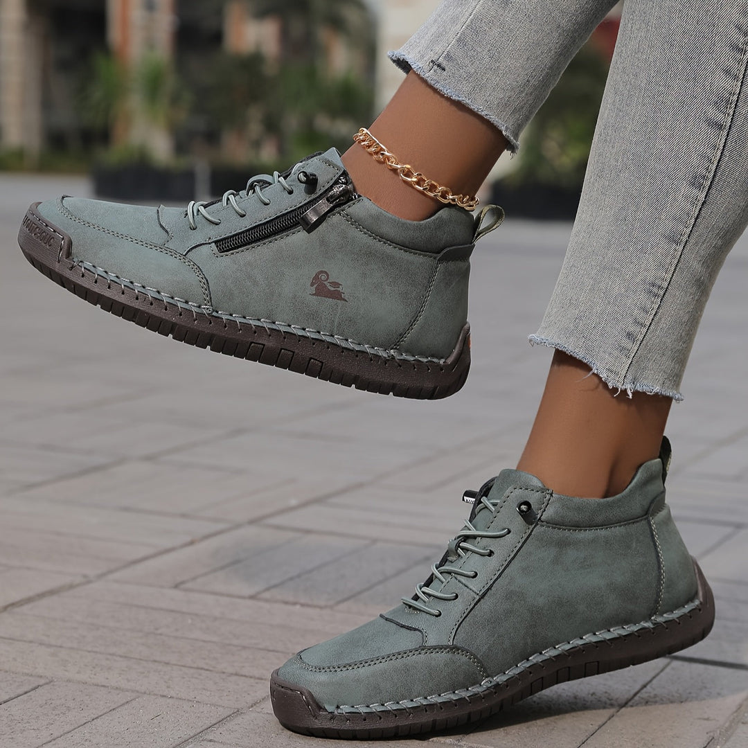 Wide-Toe Comfort Sneakers in Green — VerolynBoutique