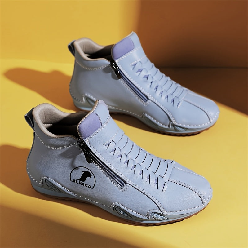 Water-Resistant Side-Zip Comfort Shoes in Blue — VerolynBoutique
