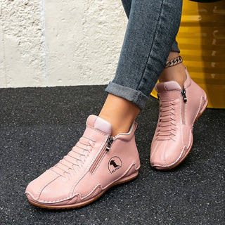 Water-Resistant Side-Zip Comfort Shoes in White — VerolynBoutique