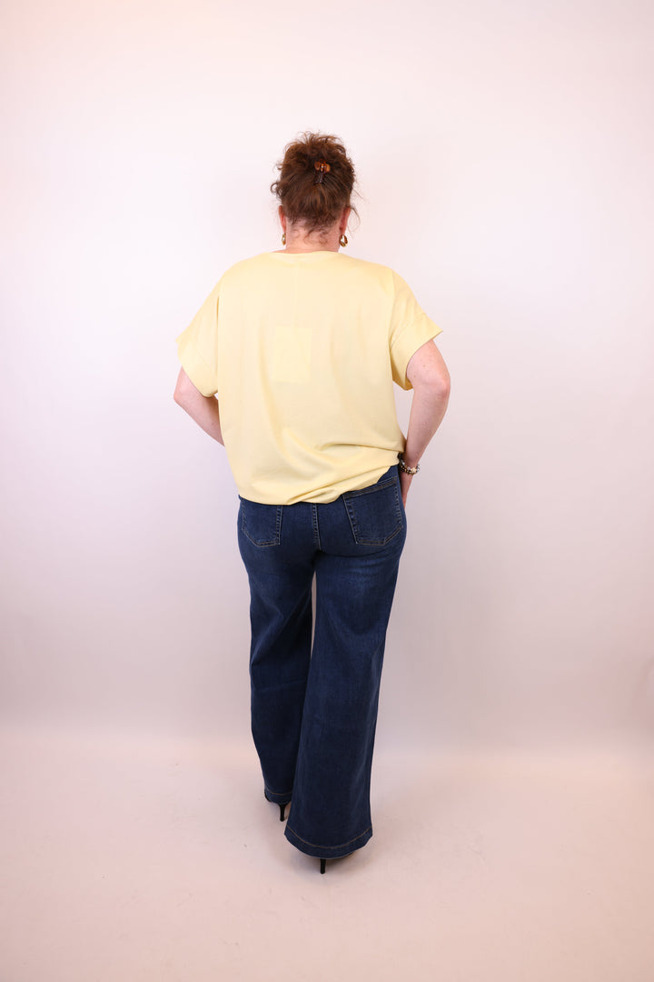 Drawstring Wide Leg Jeans in Blue — VerolynBoutique