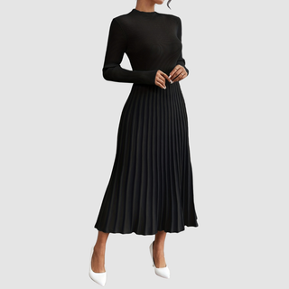 Verolyn - Ribbed High Neck Maxi Dress