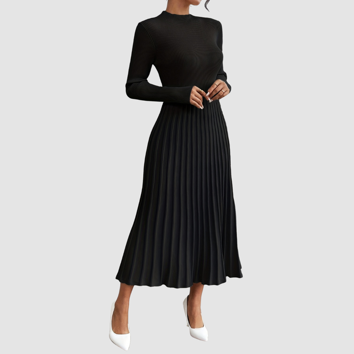 Verolyn - Ribbed High Neck Maxi Dress