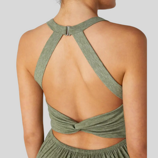 Backless U-Neck Lounge Jumpsuit in Green — VerolynBoutique