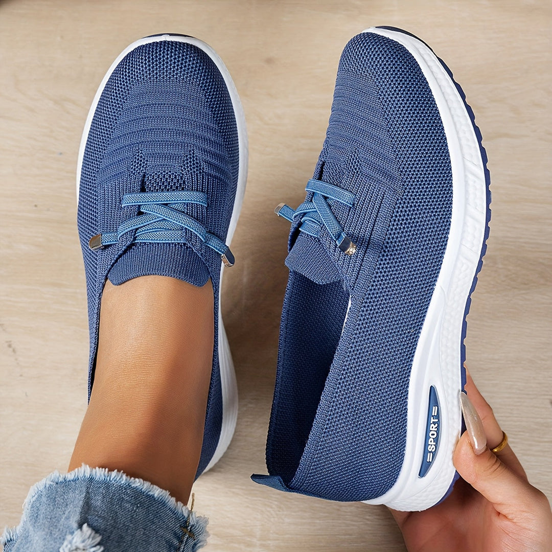 Stretch Knit Comfort Sneakers in Black — VerolynBoutique