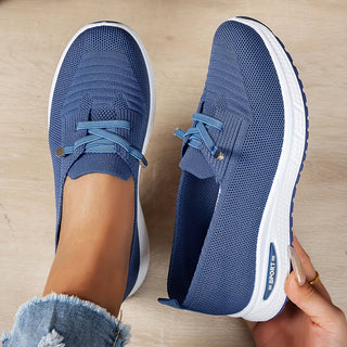 Stretch Knit Comfort Sneakers in Black — VerolynBoutique