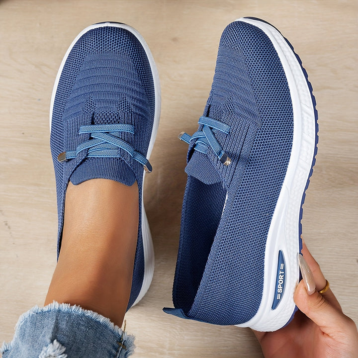 Stretch Knit Comfort Sneakers in Black — VerolynBoutique