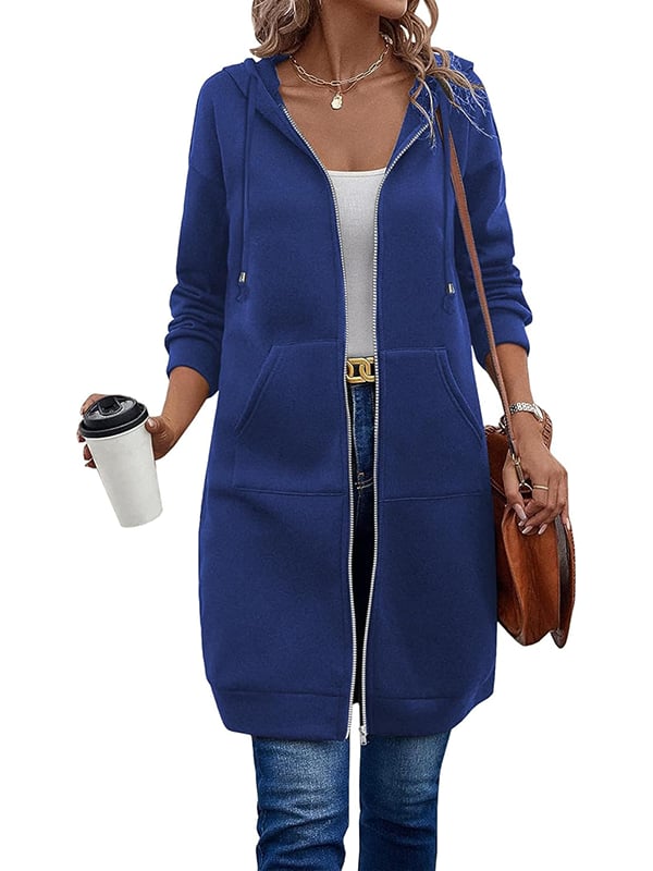 Verolyn fleece-lined long zip-up hoodie – view 16