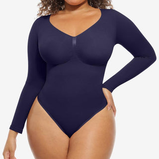 Verolyn - Seamless Long Sleeve Thong Bodysuit