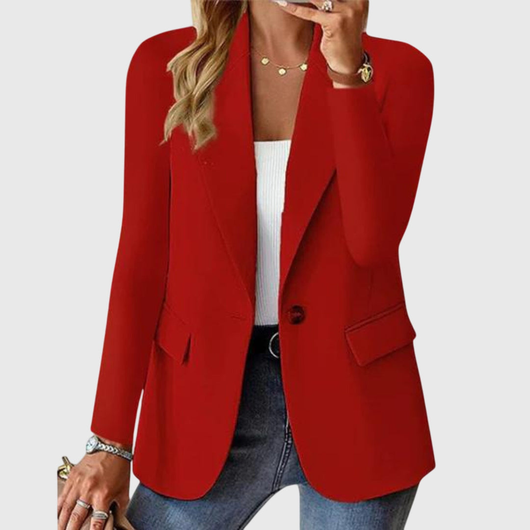 Wrinkle-Resistant Tailored Blazer in Red — VerolynBoutique