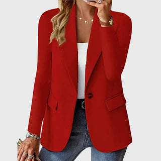 Wrinkle-Resistant Tailored Blazer in Red — VerolynBoutique
