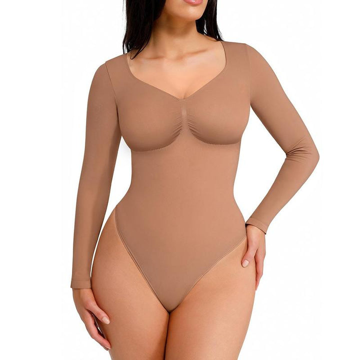 Verolyn - Seamless Long Sleeve Thong Bodysuit