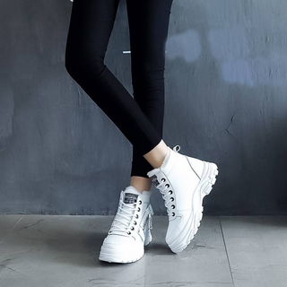 Plush-Lined High-Top Trainer Boots in Khaki — VerolynBoutique
