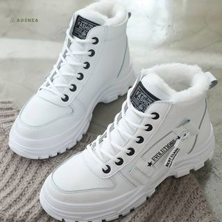 Plush-Lined High-Top Trainer Boots in Khaki — VerolynBoutique
