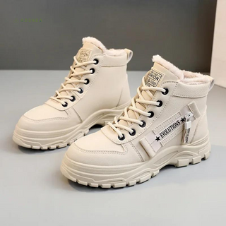 Plush-Lined High-Top Trainer Boots in Khaki — VerolynBoutique