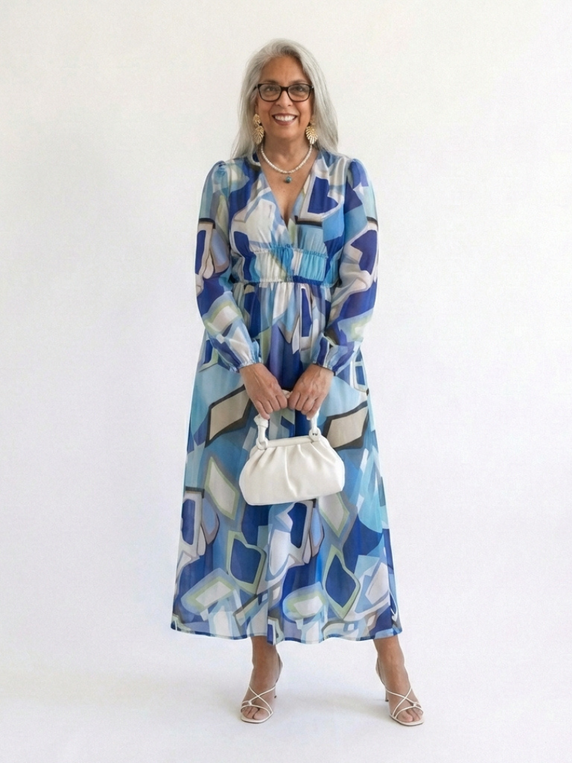 Long Sleeve Floral Maxi Dress in Green — VerolynBoutique