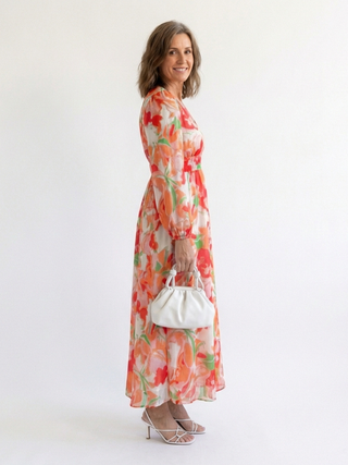 Long Sleeve Floral Maxi Dress in Green — VerolynBoutique