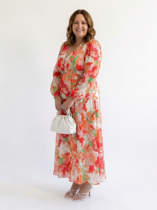 Long Sleeve Floral Maxi Dress in Green — VerolynBoutique