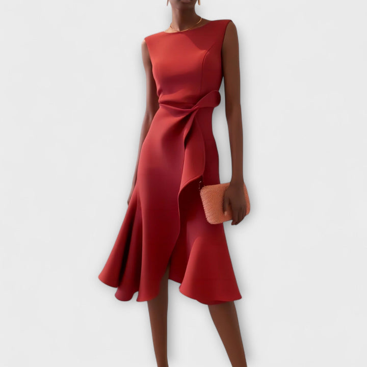 Verolyn - Pleated Wrap Midi Dress