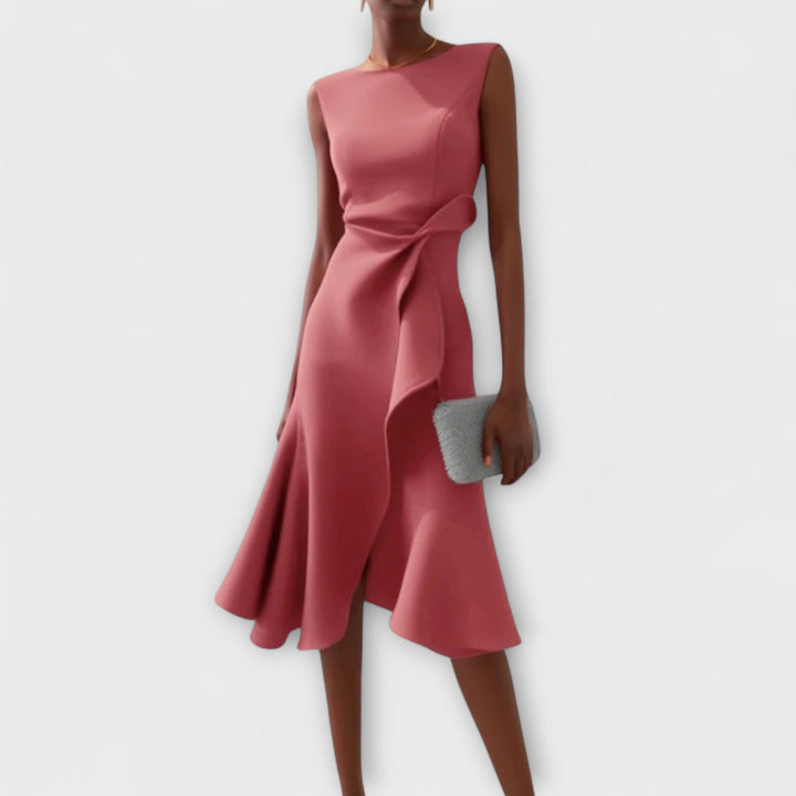 Verolyn - Pleated Wrap Midi Dress