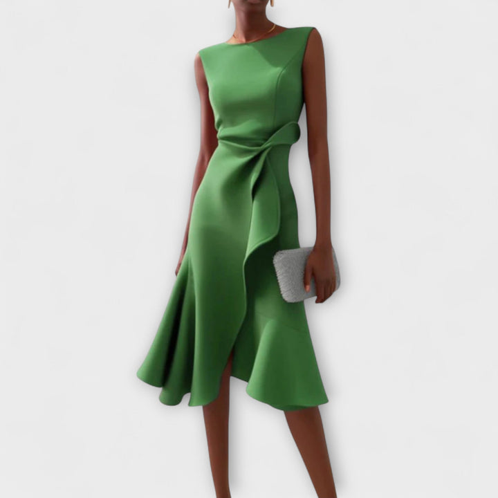 Verolyn - Pleated Wrap Midi Dress
