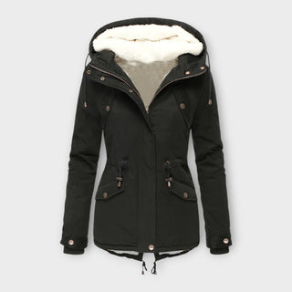 Fleece-Lined Waterproof Hooded Parka in Black — VerolynBoutique