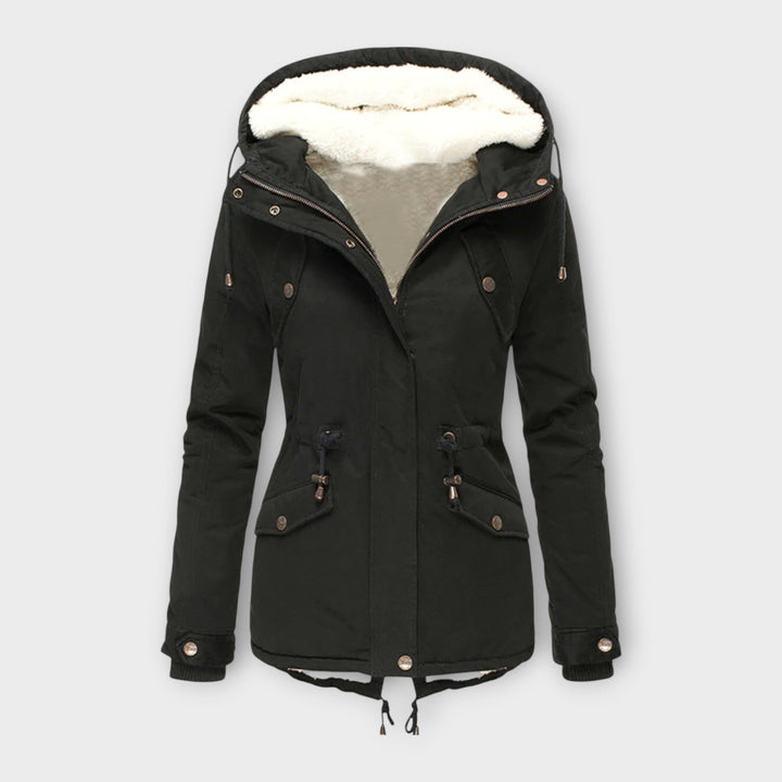 Fleece-Lined Waterproof Hooded Parka in Black — VerolynBoutique