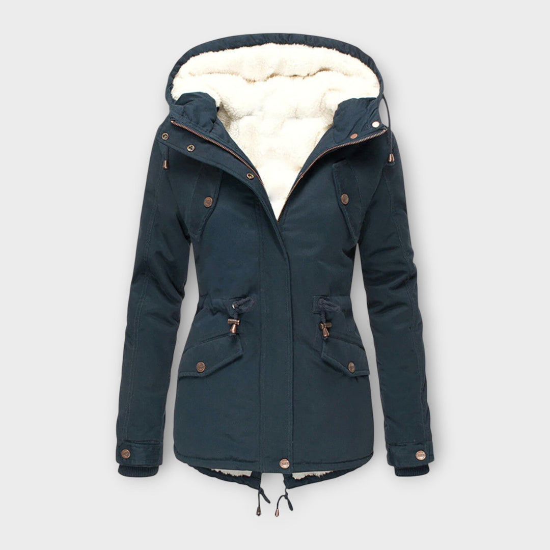 Fleece-Lined Waterproof Hooded Parka in Blue — VerolynBoutique