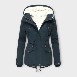 Fleece-Lined Waterproof Hooded Parka in Blue — VerolynBoutique