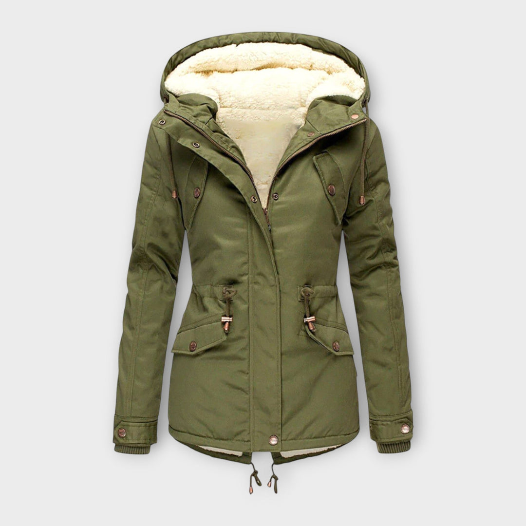 Fleece-Lined Waterproof Hooded Parka in Green — VerolynBoutique