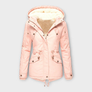 Fleece-Lined Waterproof Hooded Parka in Pink — VerolynBoutique