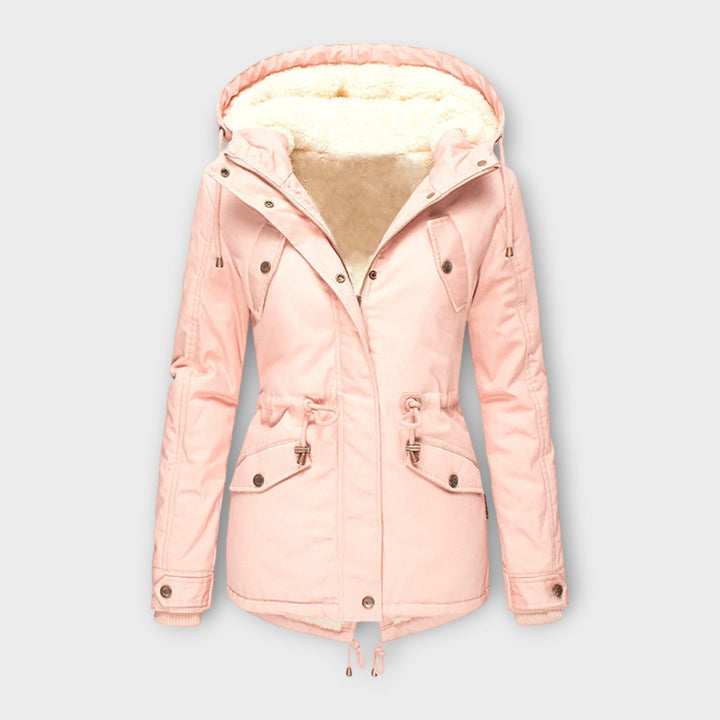 Fleece-Lined Waterproof Hooded Parka in Pink — VerolynBoutique