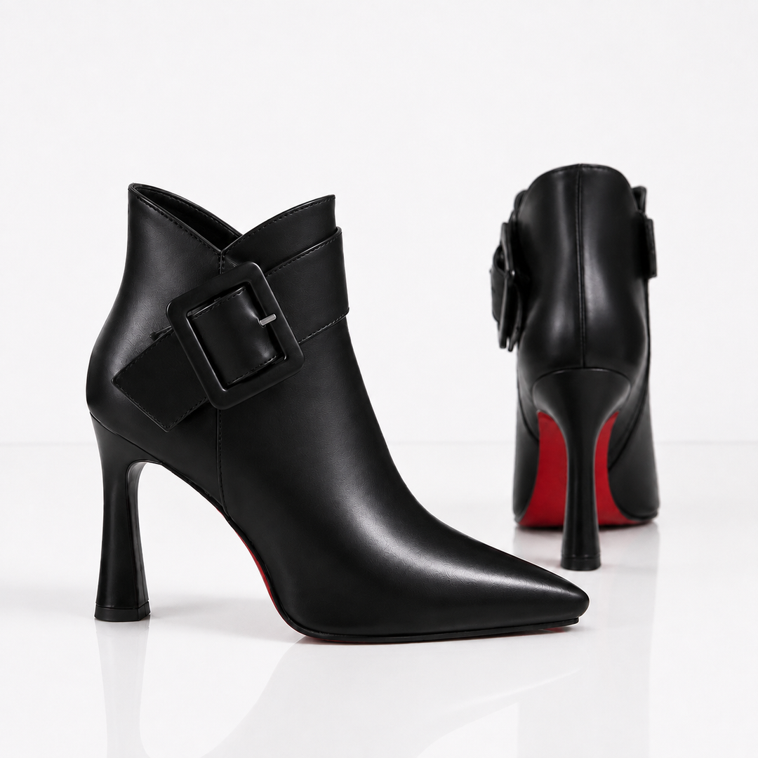 Verolyn buckle sculpted heel ankle boots in black