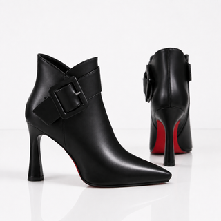 Verolyn buckle sculpted heel ankle boots in black