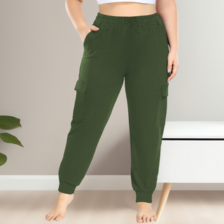 Plus Size Cargo Joggers in Green — VerolynBoutique