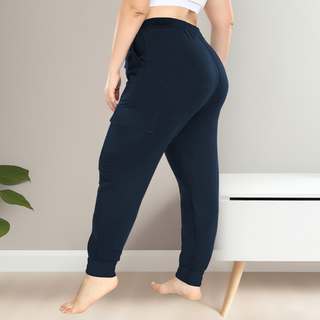 Plus Size Cargo Joggers in Blue — VerolynBoutique