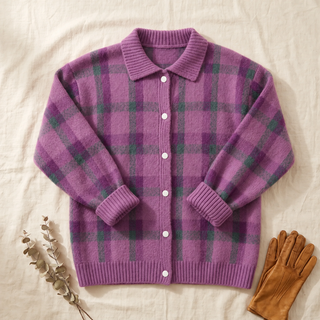 Verolyn - Sophie Plaid Knit Cardigan