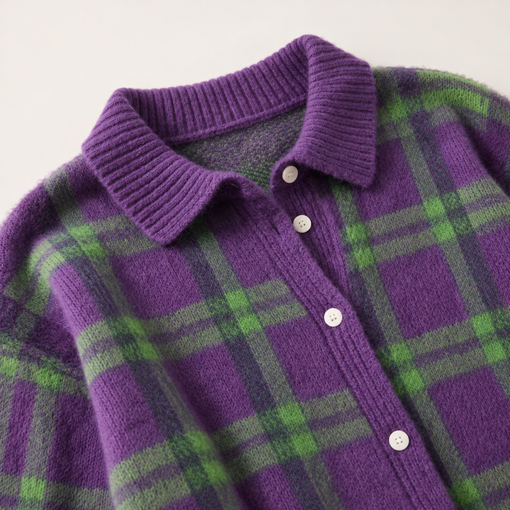 Verolyn - Florence Plaid Knit Cardigan