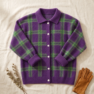 Verolyn - Florence Plaid Knit Cardigan