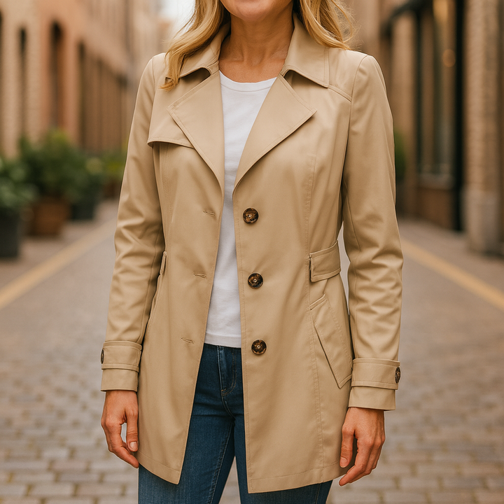 Tailored Autumn Trench Coat in Black — VerolynBoutique